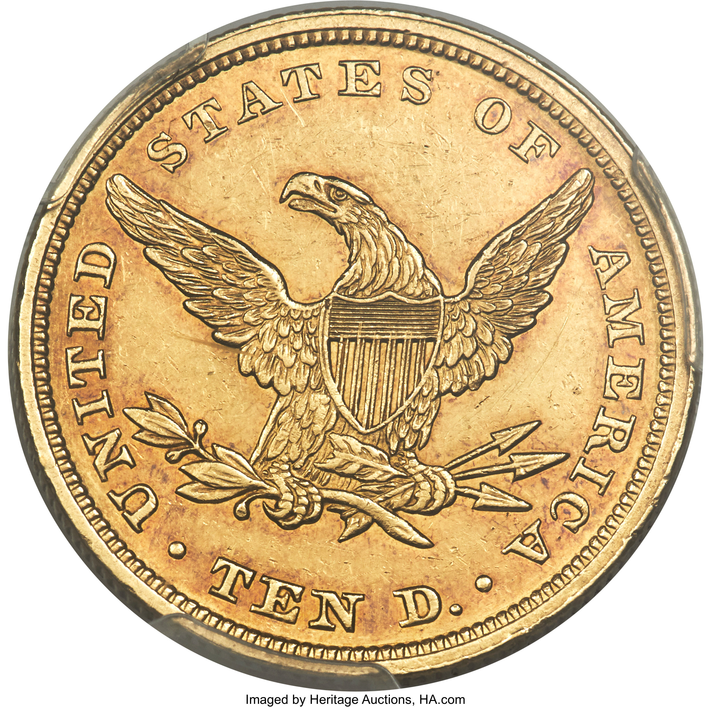 image for: 1843 $10 AU58 PCGS....