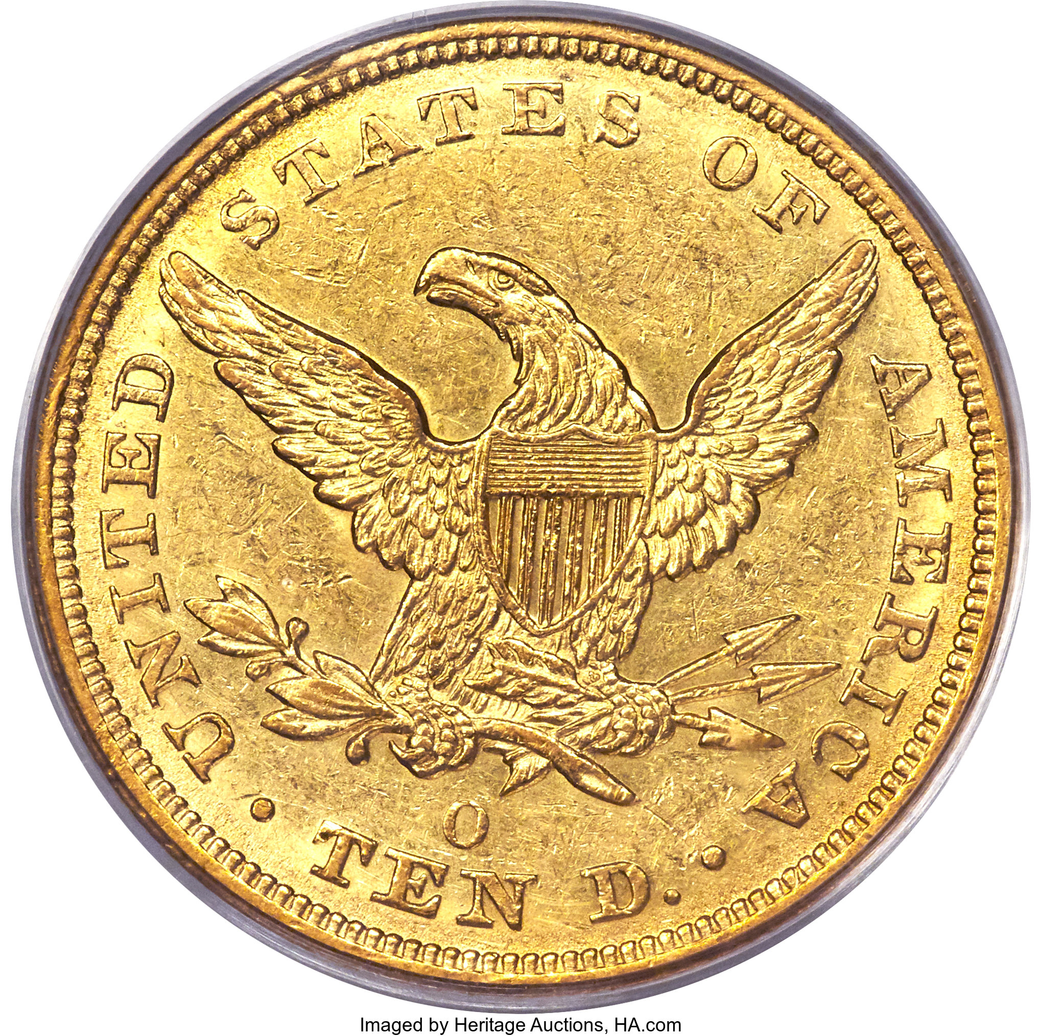 image for: 1846/'5'-O $10 AU53 PCGS. Variety 3....