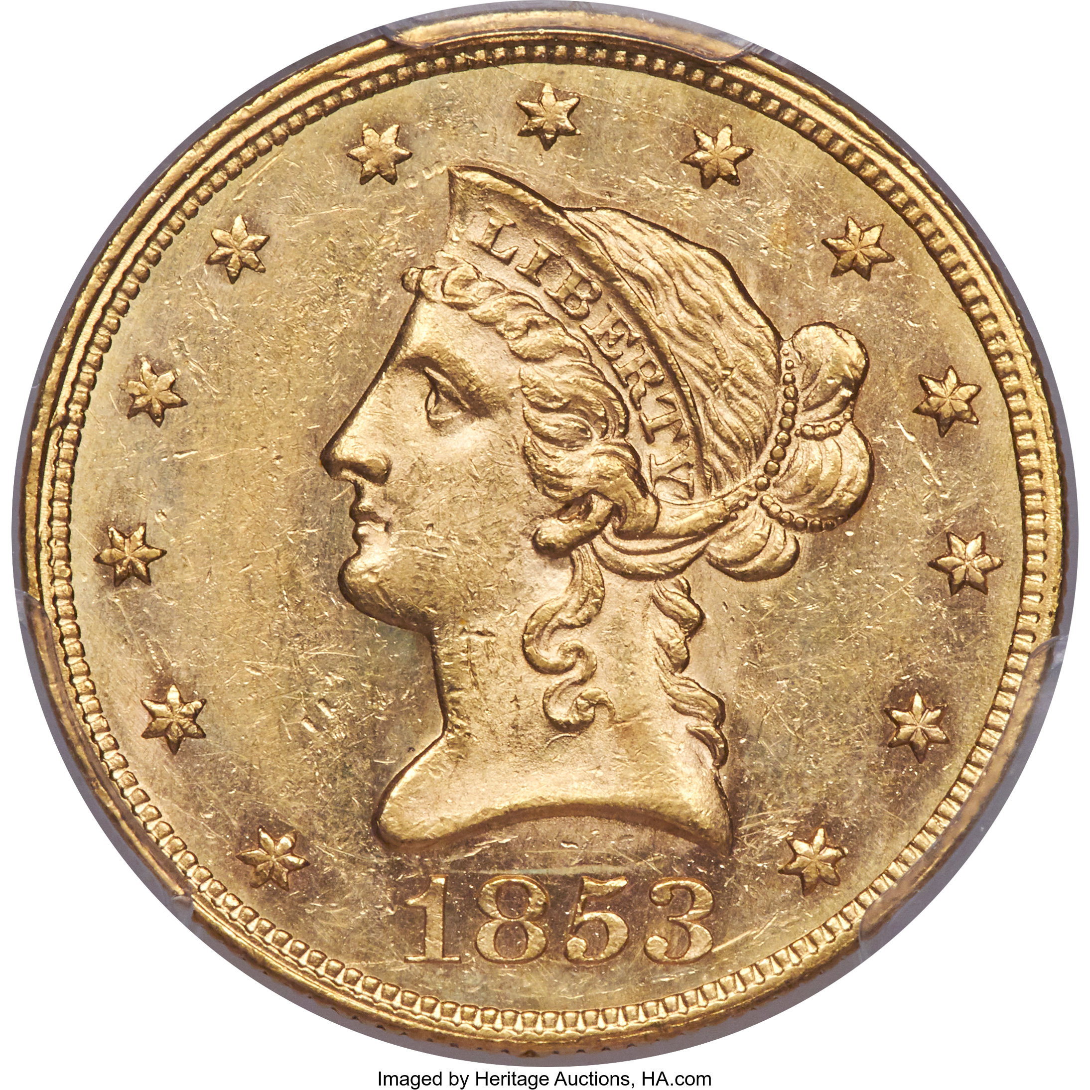 image for: 1853 $10 MS61 PCGS. CAC....