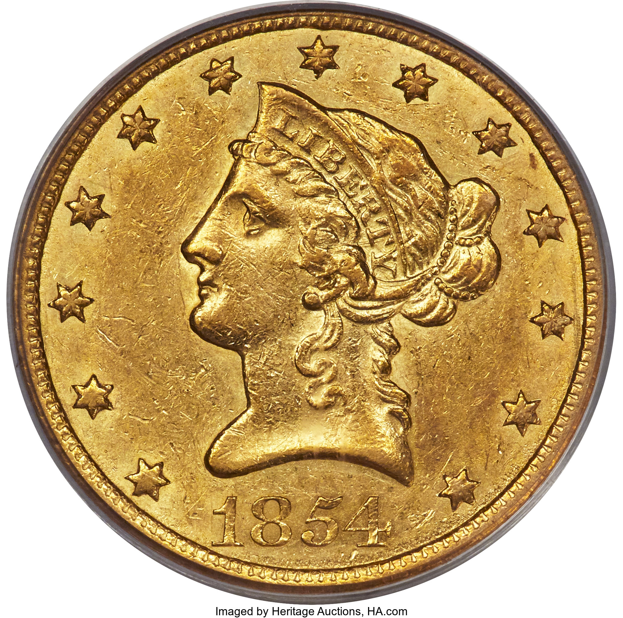 image for: 1854-O $10 Small Date AU55 PCGS. Variety 1....