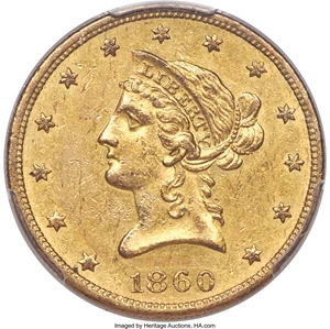 image for: 1860-O $10 AU58 PCGS. CAC. Variety 2....