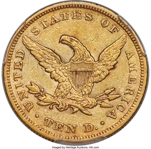 image for: 1864 $10 AU53 PCGS....