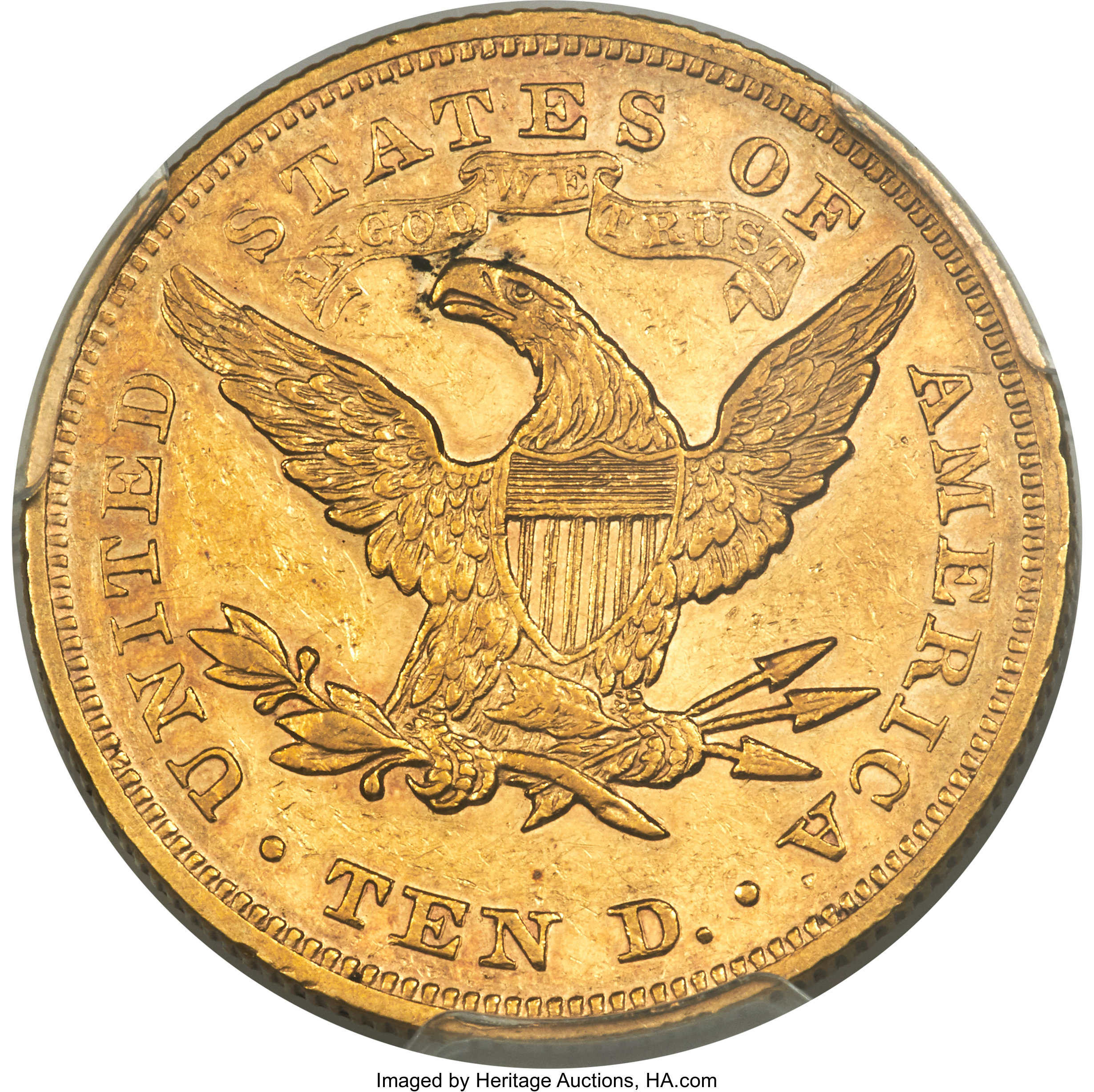 image for: 1869 $10 AU55 PCGS....