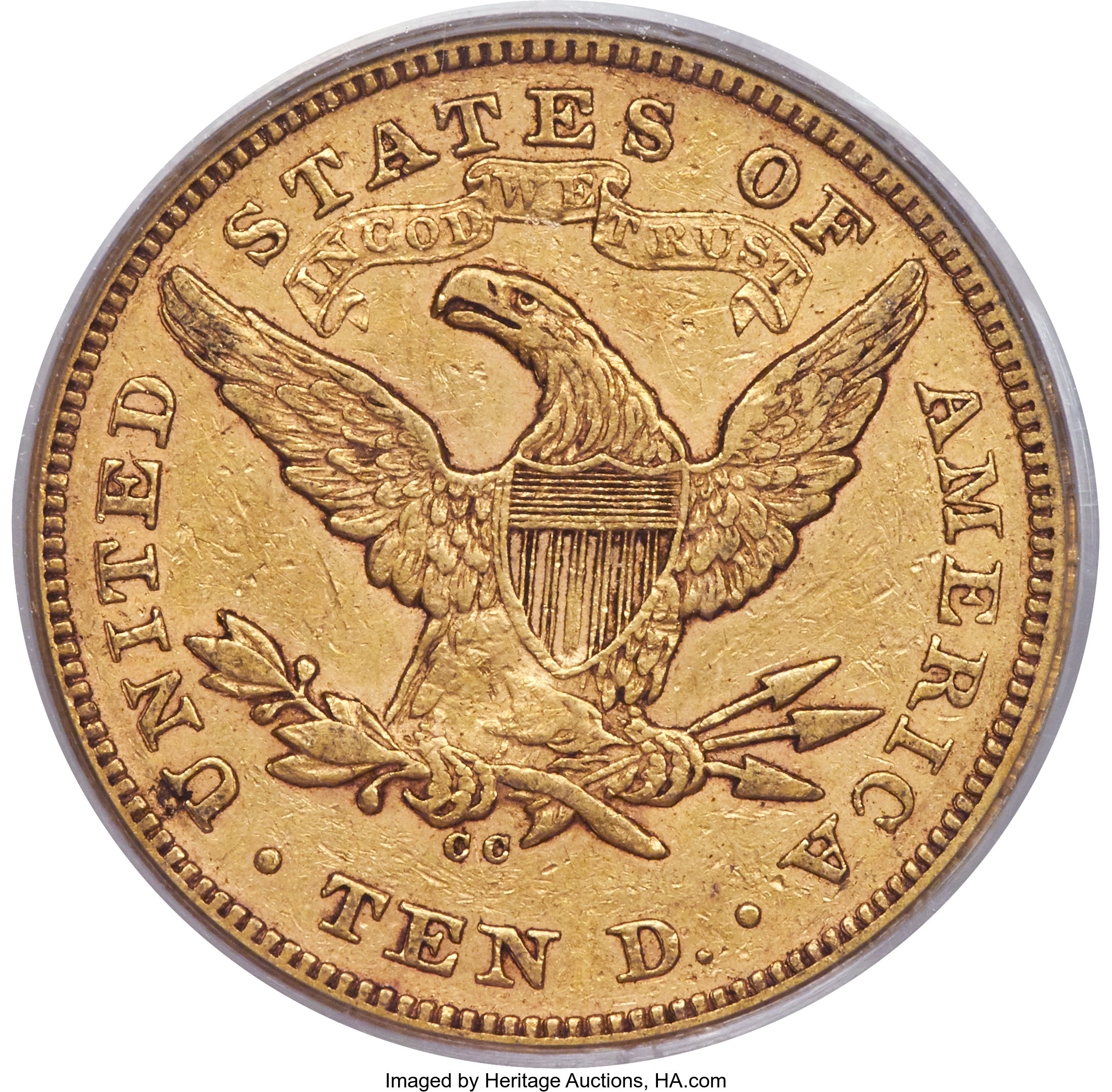 image for: 1871-CC $10 XF45 PCGS. CAC. Variety 1-A....