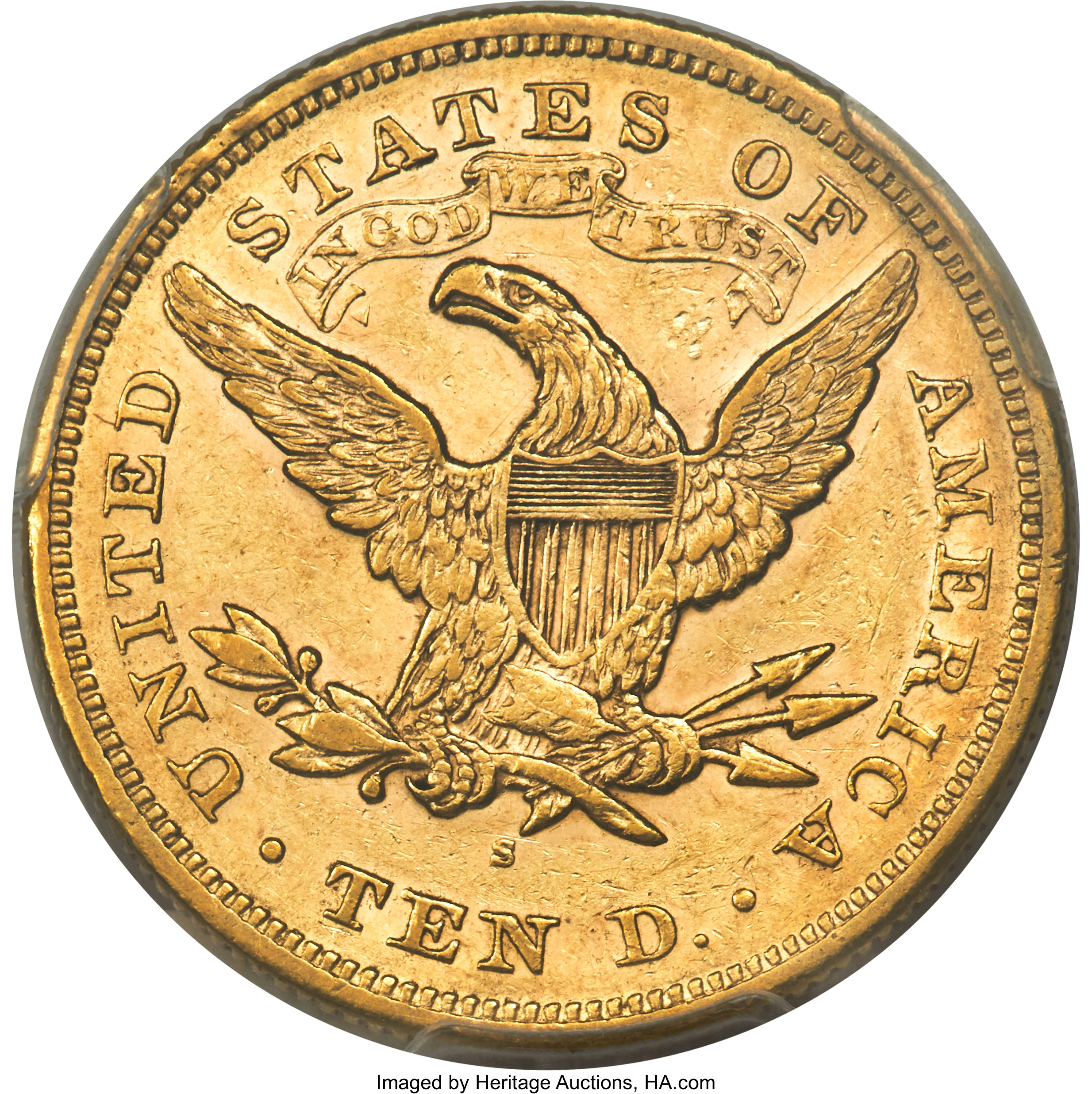 image for: 1871-S $10 AU53 PCGS....