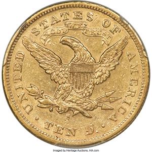 image for: 1873-S $10 AU55 PCGS....