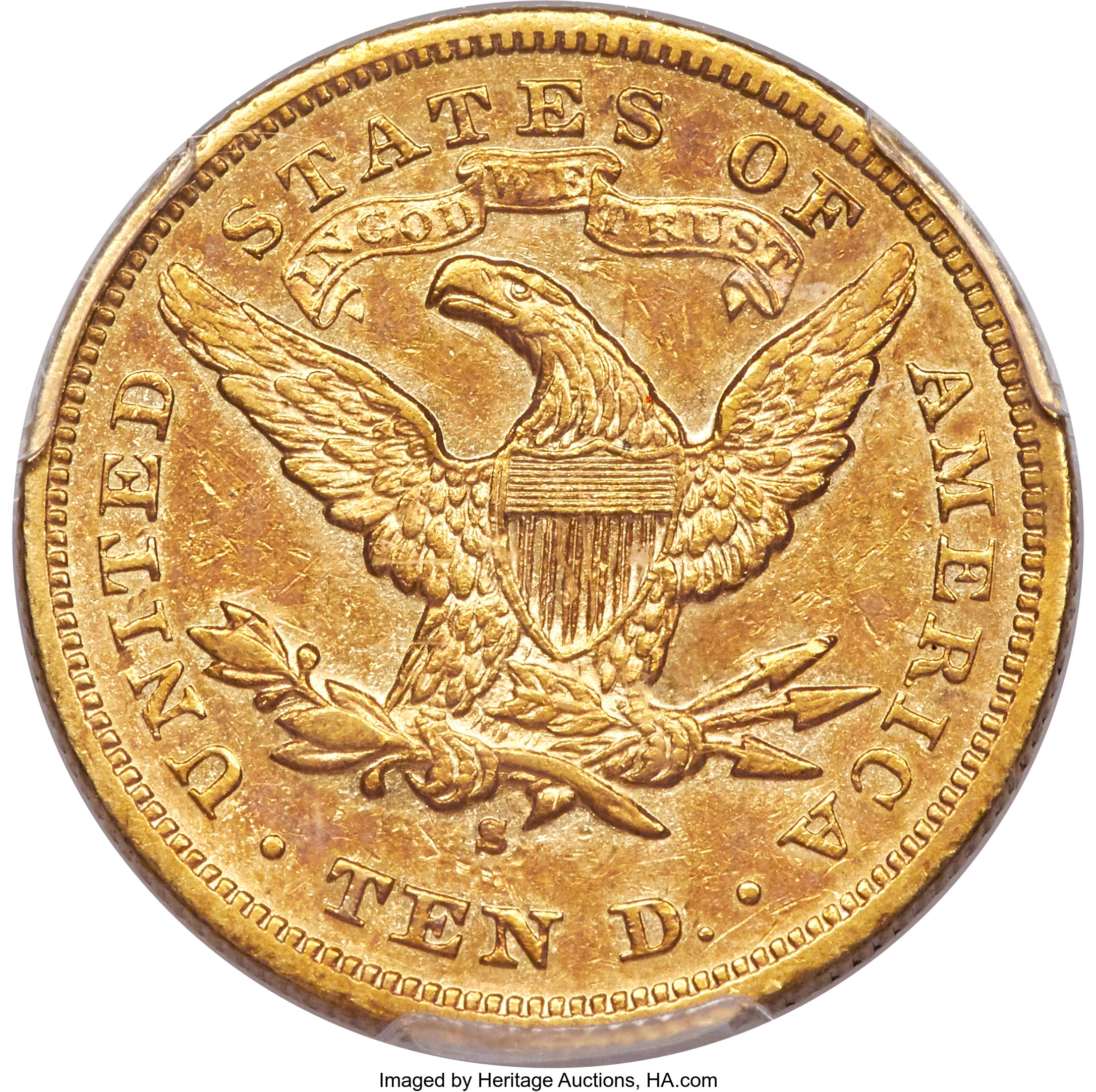 image for: 1874-S $10 AU53 PCGS....