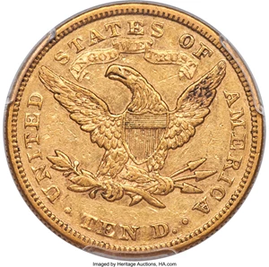 image for: 1876 $10 AU55 PCGS. CAC....