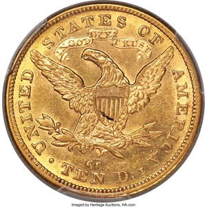 image for: 1880-CC $10 AU58 PCGS. Variety 1-B....