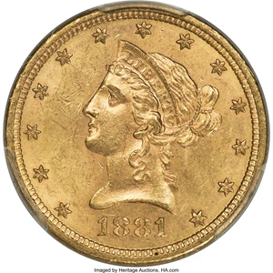 image for: 1881-S $10 MS63 PCGS. CAC....