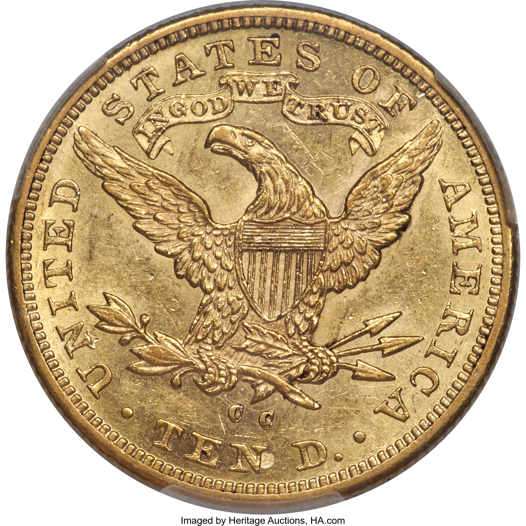 image for: 1883-CC $10 AU55 PCGS. Variety 1-A....