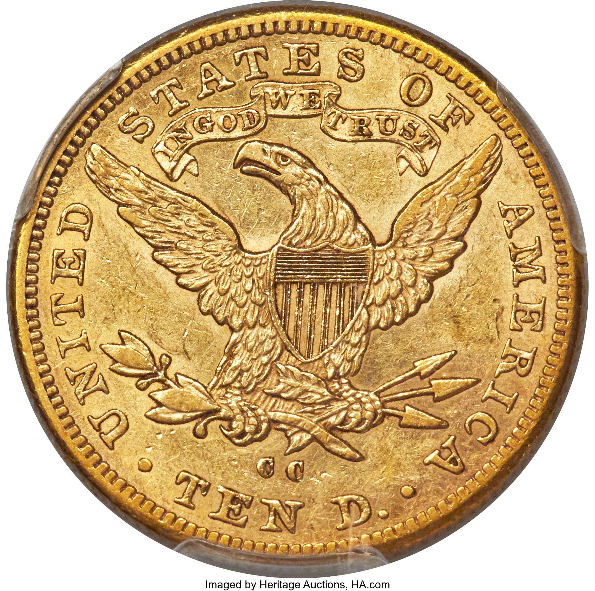 image for: 1884-CC $10 AU55 PCGS. CAC. Variety 1-A....