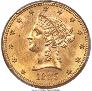image for: 1885-S $10 MS63 PCGS. CAC....