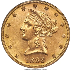 image for: 1888-S $10 MS63 PCGS....
