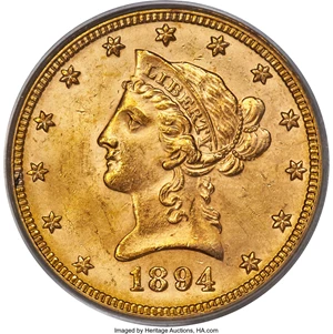 image for: 1894 $10 MS63 PCGS....