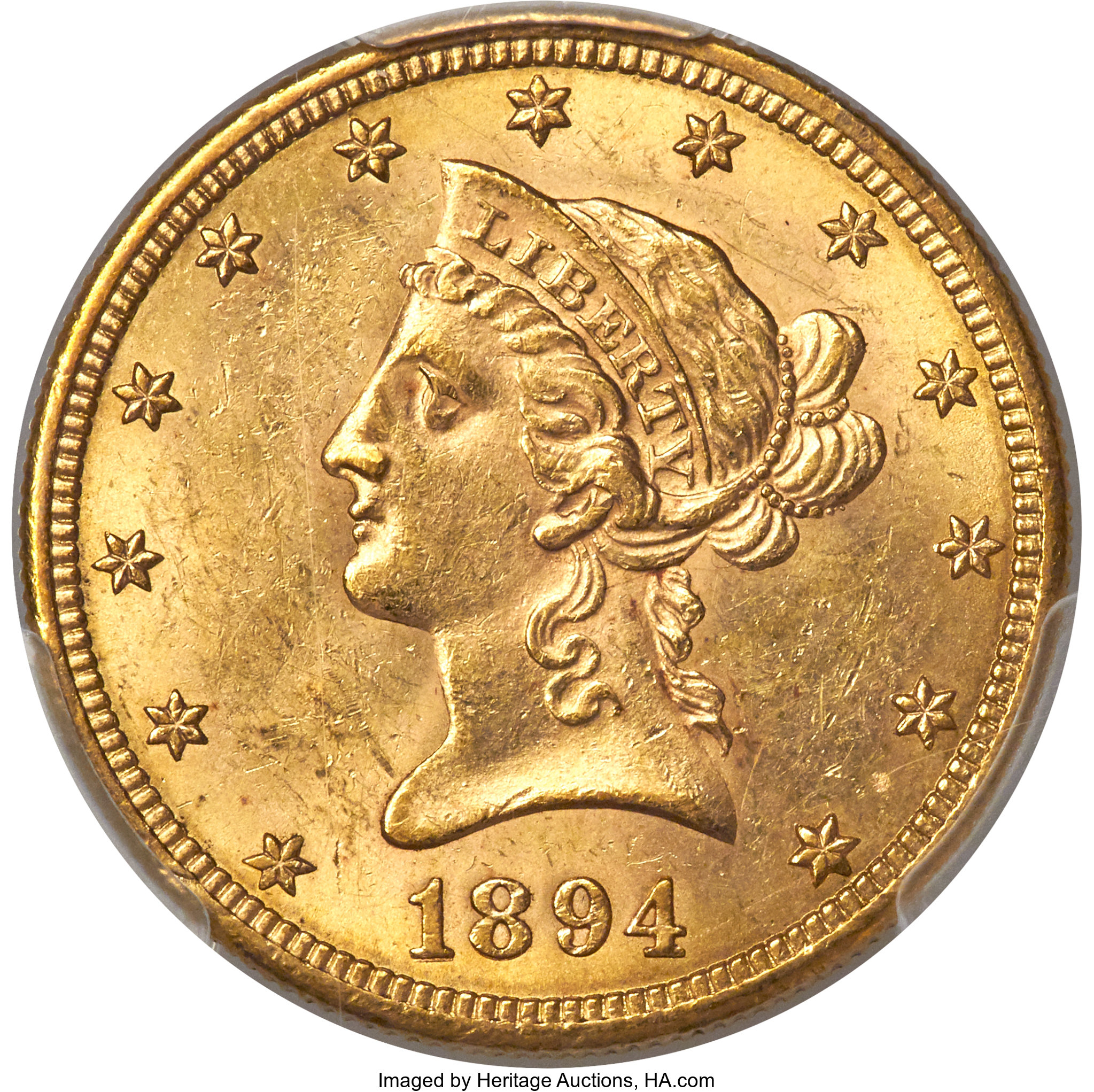 image for: 1894-S $10 MS61 PCGS....