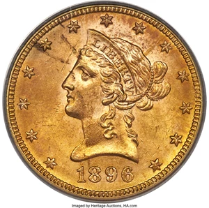 image for: 1896 $10 MS63 PCGS....
