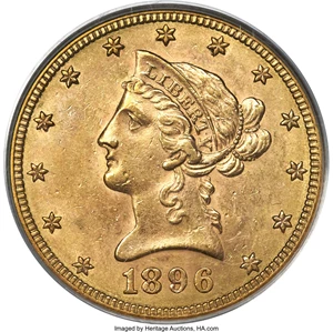 image for: 1896-S $10 MS62 PCGS....