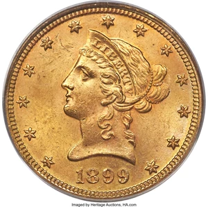 image for: 1899 $10 MS64 PCGS....