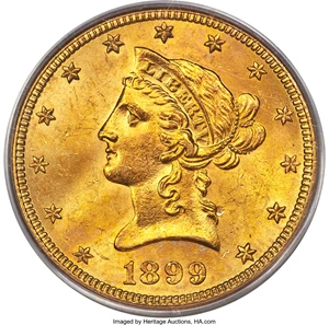 image for: 1899-S $10 MS64 PCGS....