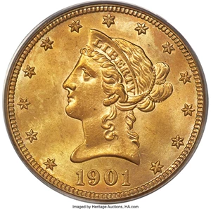 image for: 1901 $10 MS64 PCGS....