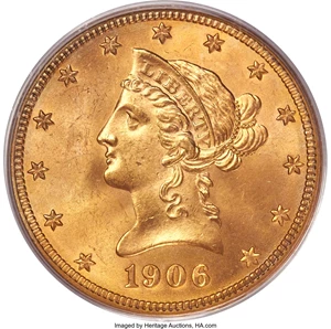 image for: 1906-D $10 MS64 PCGS....
