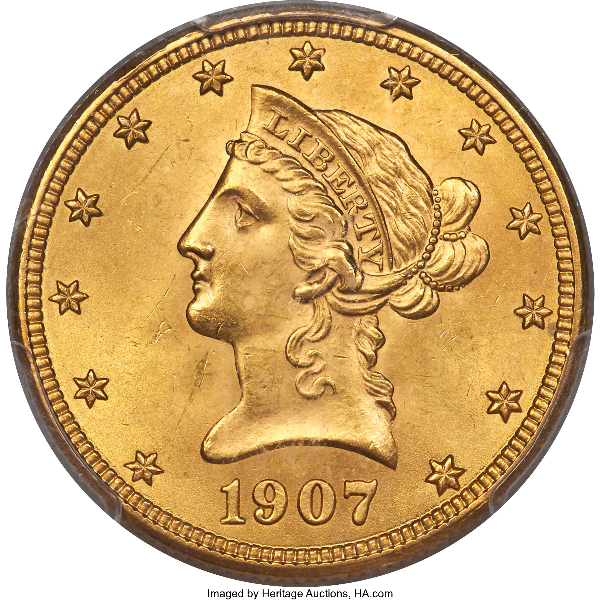image for: 1907-D $10 MS64 PCGS....