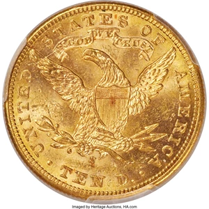 image for: 1907-S $10 MS63 PCGS....
