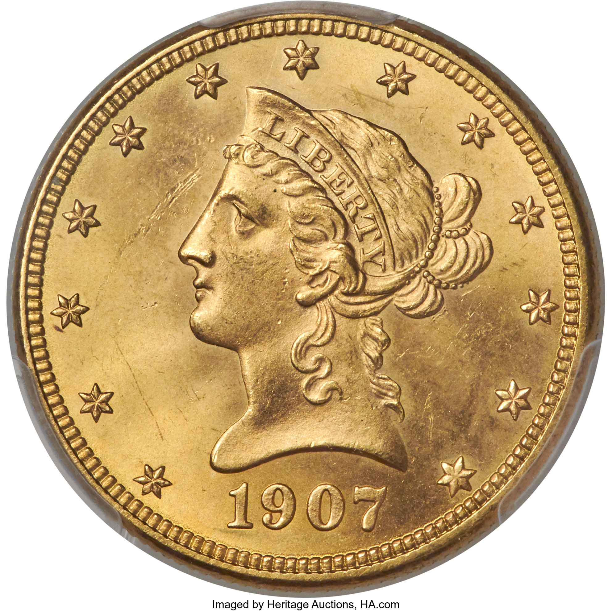 image for: 1907-D $10 MS65 PCGS....