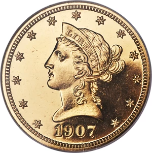 image for: 1907 $10 Liberty PR64 NGC. JD-1, R.5....
