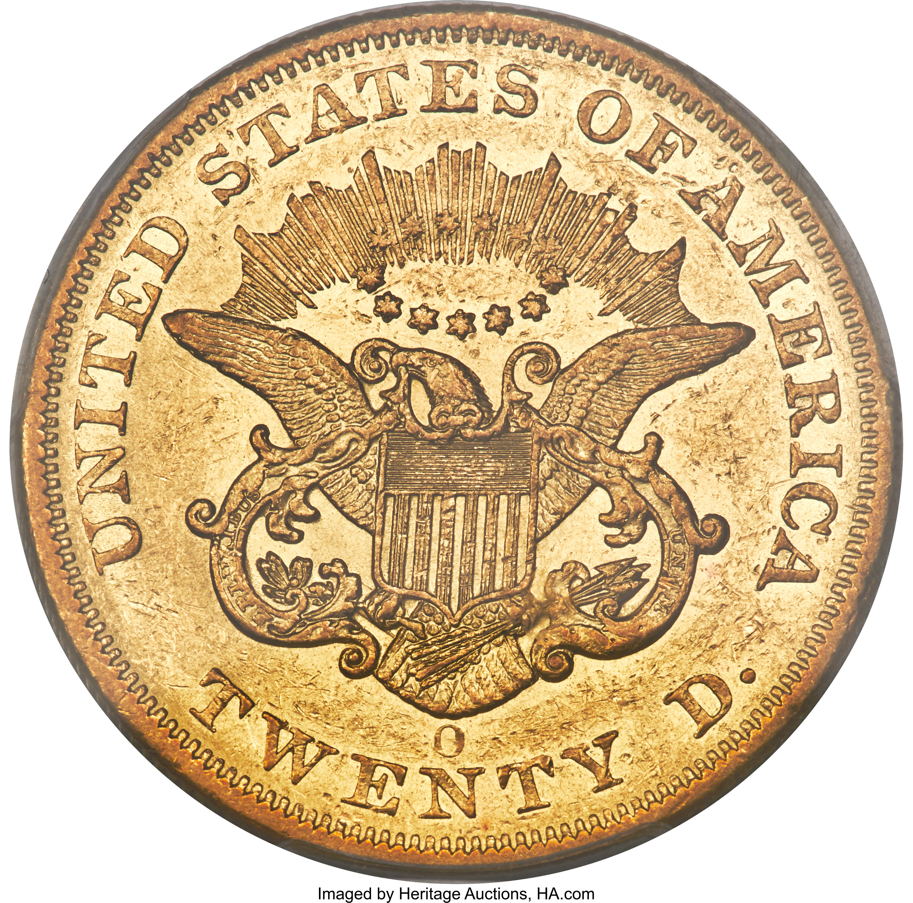 image for: 1858-O $20 AU58 PCGS. Variety 2,...