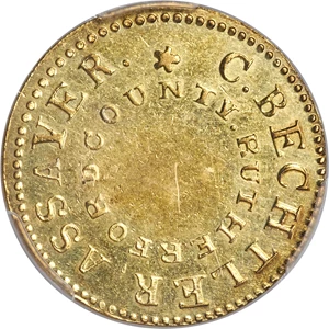 image for: (1831-34) $5 C. Bechtler Five Dollar, 150G. 20C. AU55 PCGS. K-15, R.7....