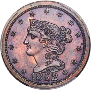 image for: 1852 1/2 C First Restrike PR64 Brown PCGS. B-2, R.4....