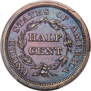 image for: 1852 1/2 C First Restrike PR64 Brown PCGS. B-2, R.4....