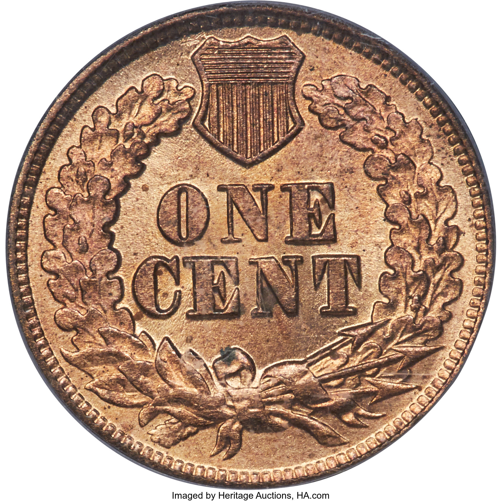 image for: 1864 1C L On Ribbon MS65 Red PCGS....