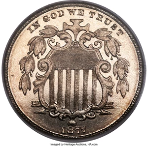 image for: 1877 5C PR66 Cameo NGC....