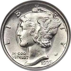 image for: 1923-S 10C MS65 Full Bands NGC....