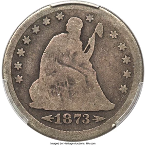 image for: 1873-CC 25C Arrows AG3 PCGS. CAC....