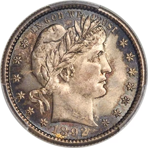 image for: 1892-S 25C MS65 PCGS....