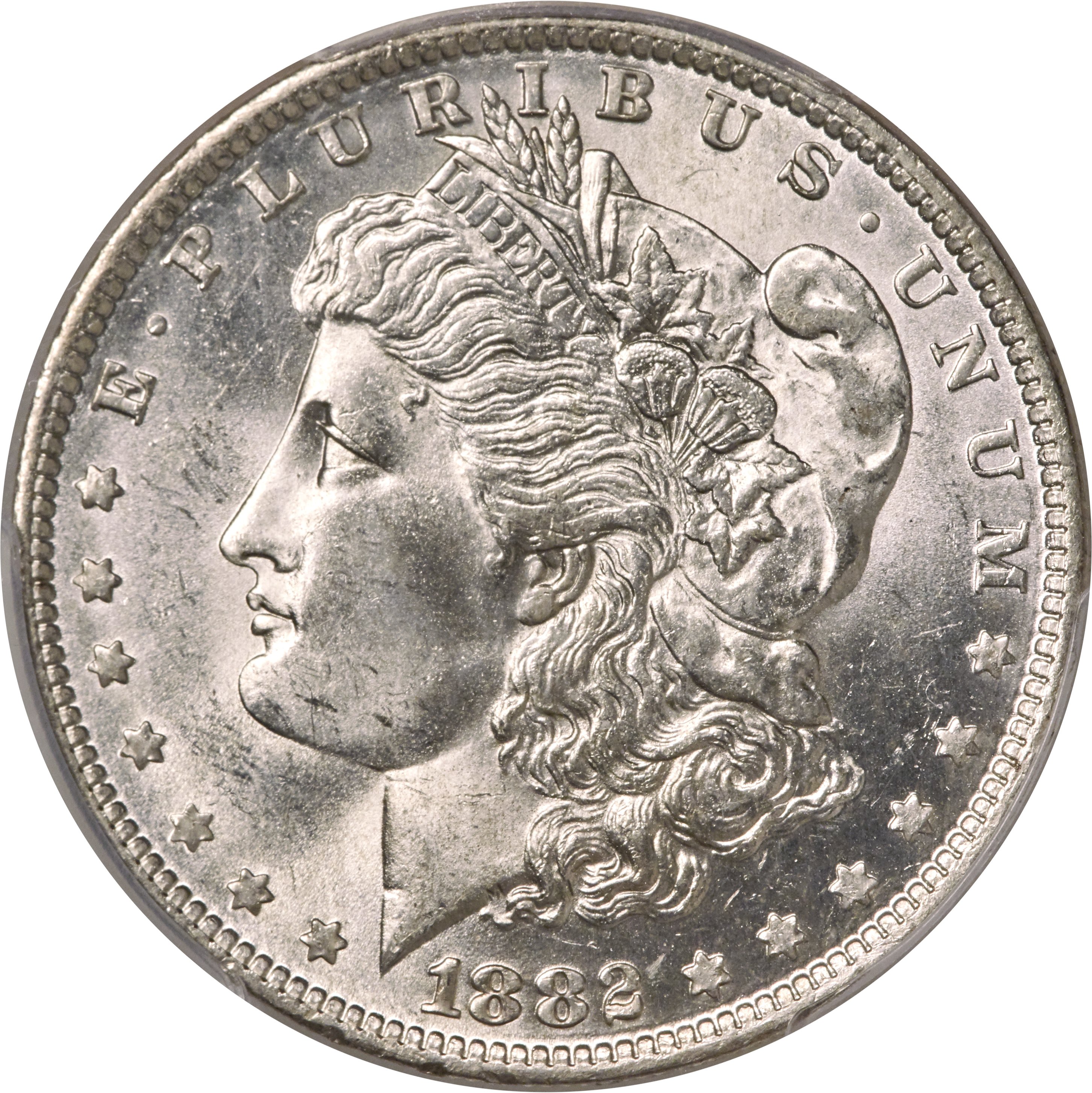 image for: 1882-O/S $1 VAM-4, Early Die State, MS64+ PCGS. CAC....