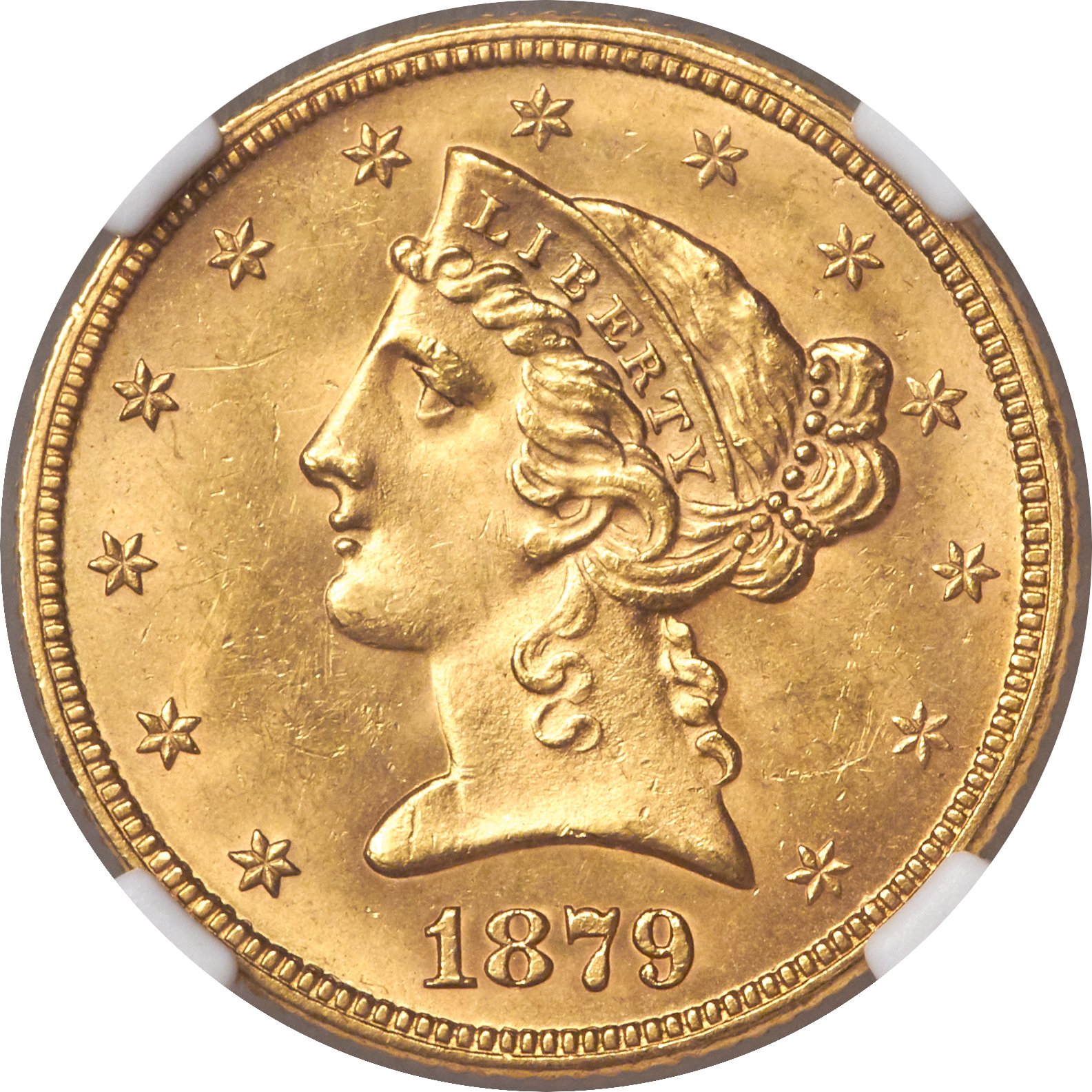 image for: 1879 $5 MS64 NGC....