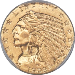 image for: 1908 $5 MS65+ PCGS. CAC....