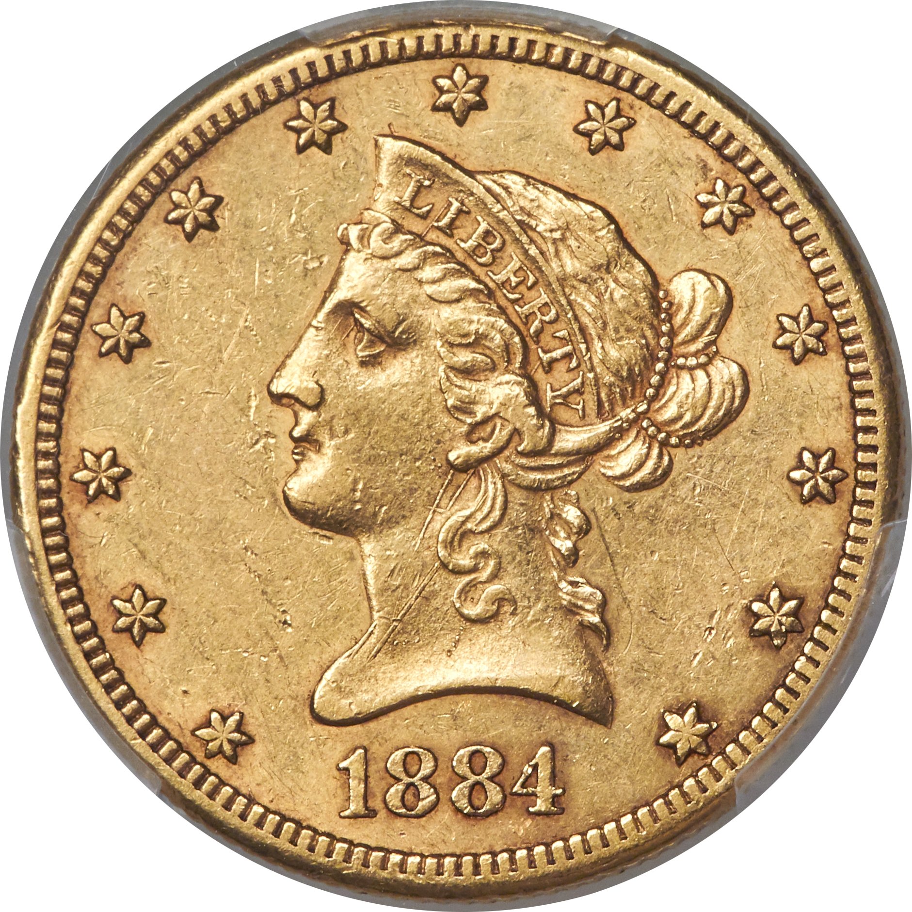 image for: 1884-CC $10 XF45 PCGS. Variety 1-A....