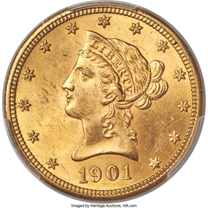 image for: 1901-O $10 MS63+ PCGS. CAC. Variety 2....