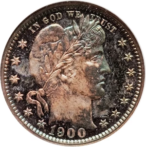 image for: 1900 25C PR67 NGC. NGC Census: (16/7). PCGS Population: (9/1). PR67. Mintage 912. ...