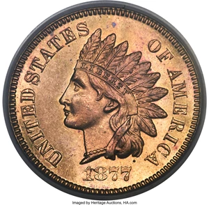 image for: 1877 1C PR63 Red and Brown PCGS. CAC....