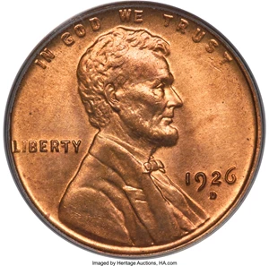 image for: 1926-D 1C MS65 Red PCGS. CAC....