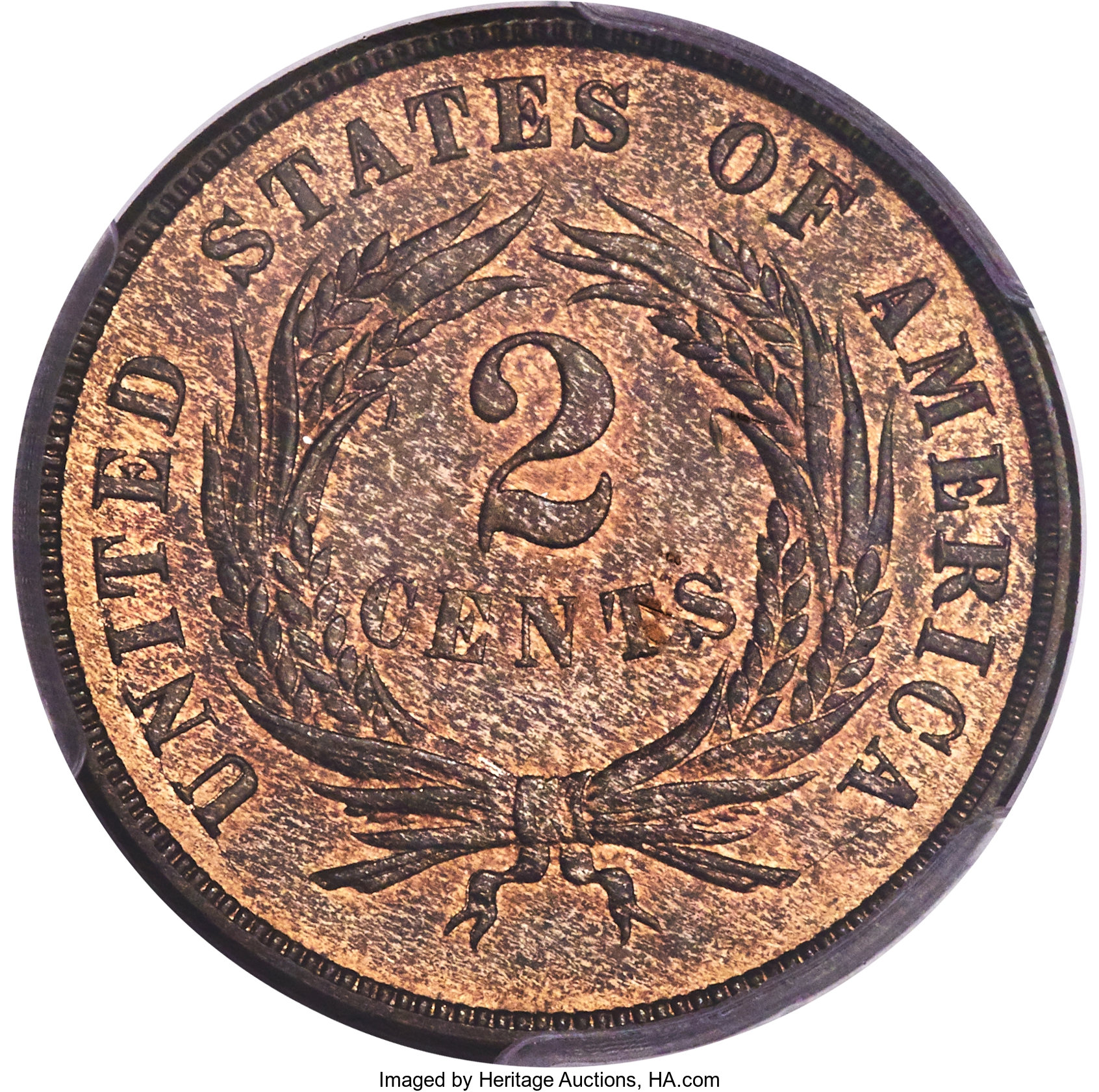 image for: 1872 2C MS65+ Red and Brown PCGS. CAC....
