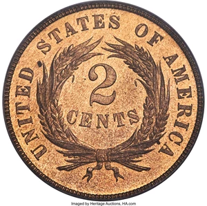 image for: 1867 2C PR65 Red PCGS. CAC....