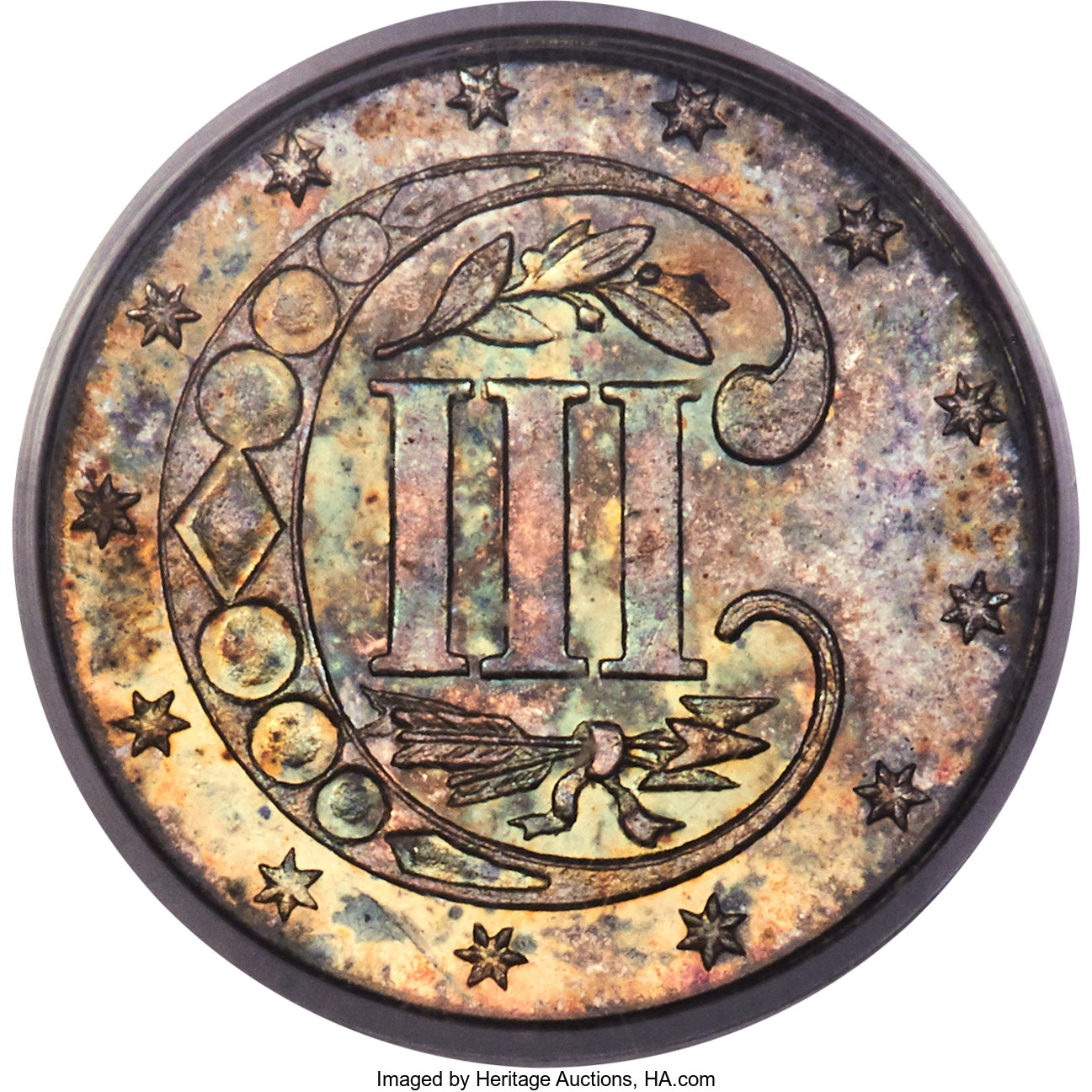 image for: 1864 3CS MS65 PCGS. CAC....